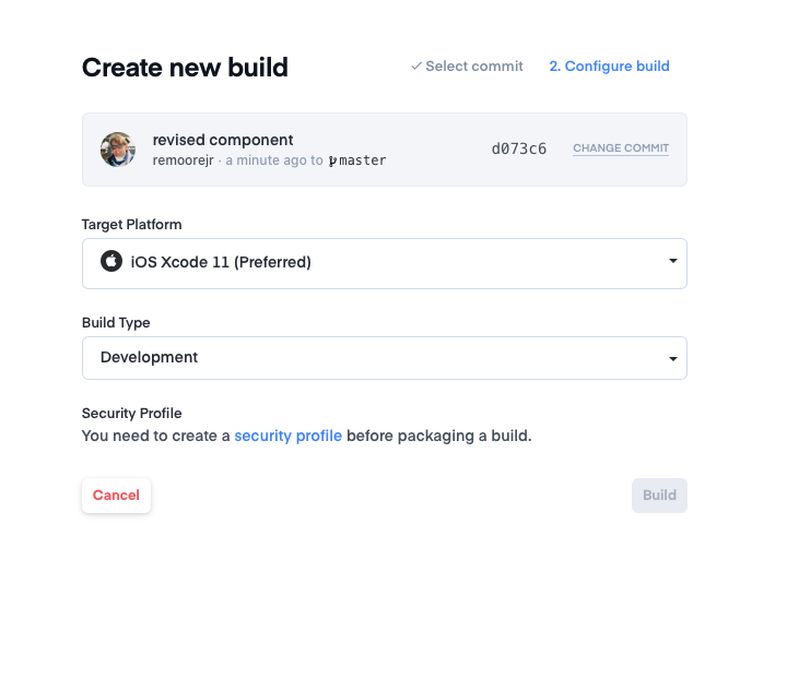 Appflow Create New Build